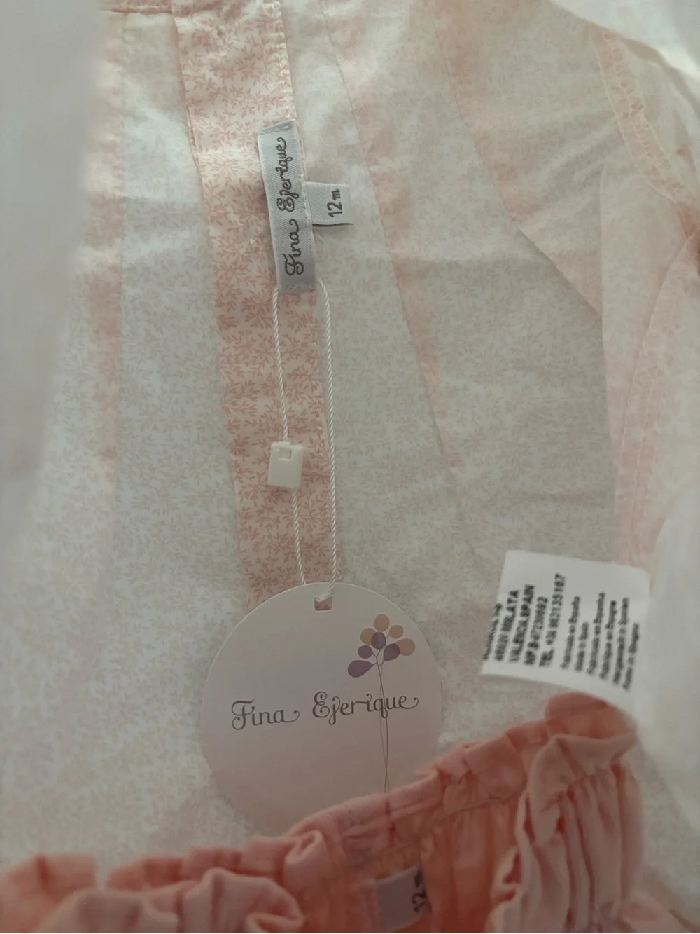 Baby Girl Pink Two-Piece Set with Peter Pan Collar